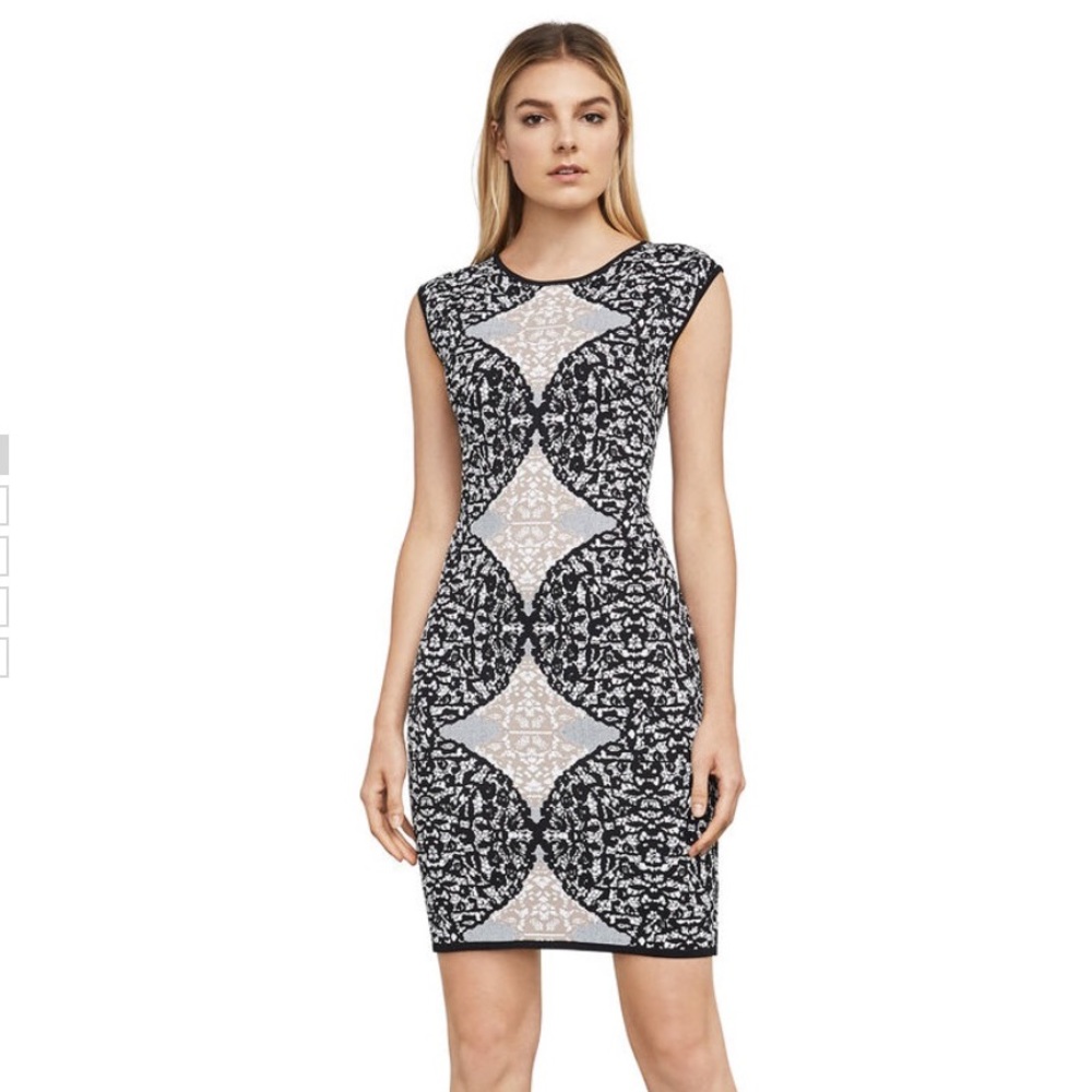 BCBGMAXAZRIA Jose Battenburg Jacquard Dress